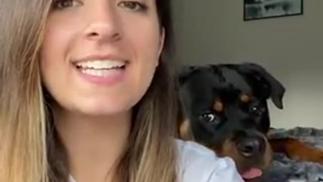 My Rottweiler takes kisses very seriously 🐾💋"