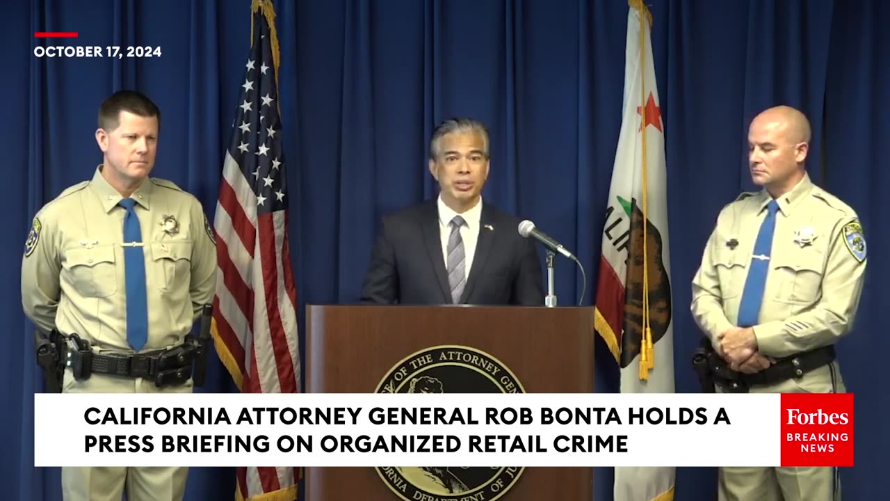 JUST IN- California Attorney General Rob Bonta Holds A Press Briefing On Organized Retail Crime