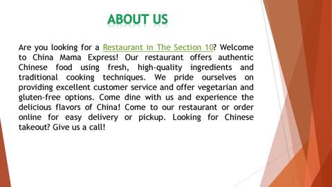 Are you looking for a Restaurant in The Section 10?