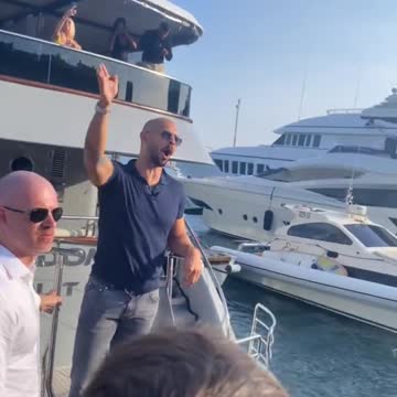 Andrew Tate on yacht in Croatia