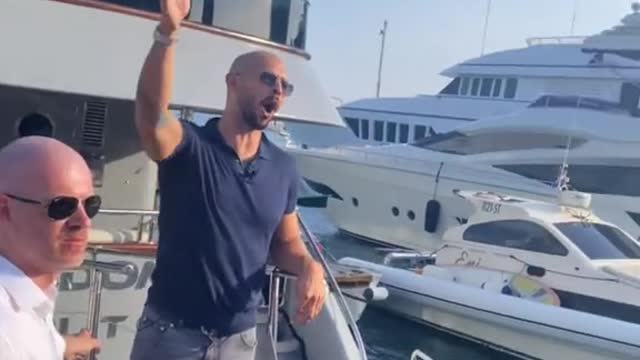 Andrew Tate on yacht in Croatia