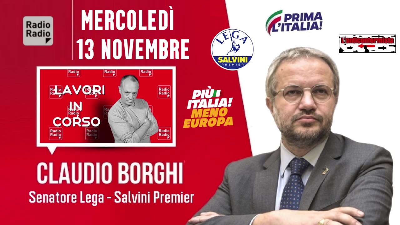 🔴 Sen. Claudio Borghi a "Lavori In Corso" su RadioRadio: rischio tremendo per la nostra democrazia.