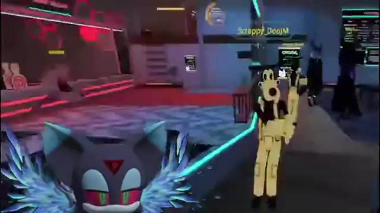 Rouge the Dark in VRChat playing games (1)