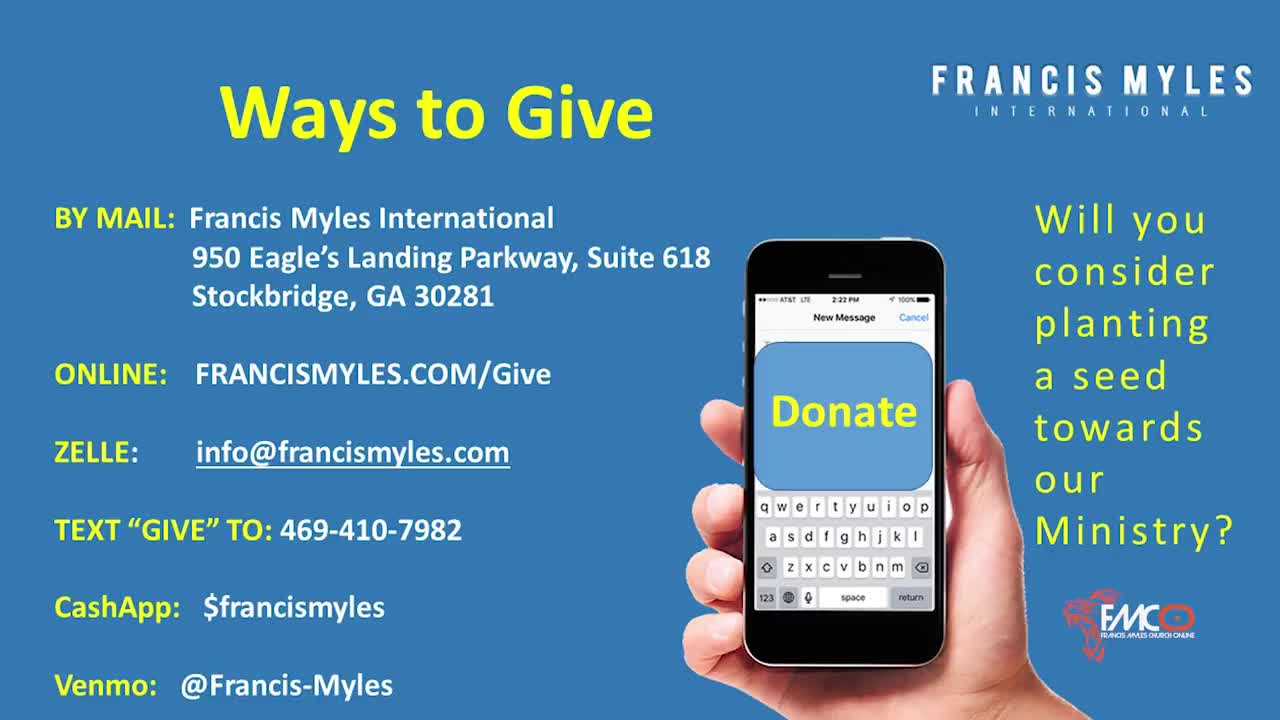 How do you tithe PART 1 ] FMCO Dr. Francis Myles