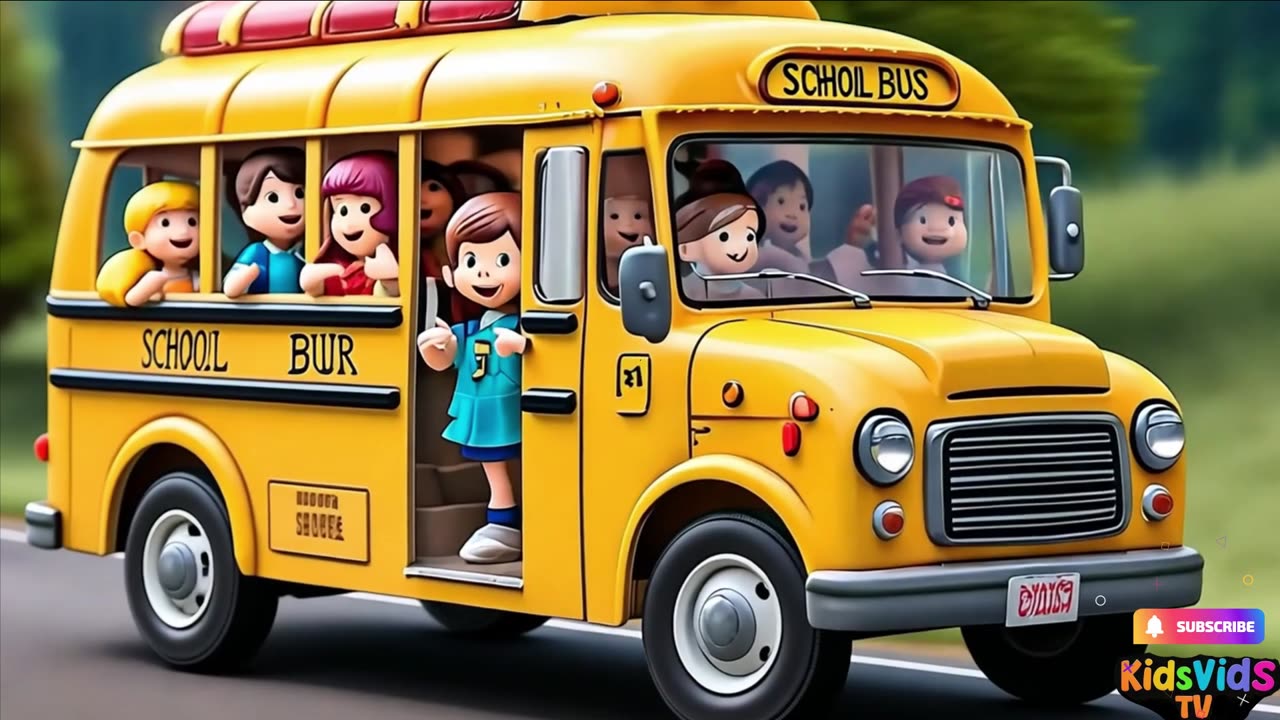 The wheels on the bus go wobble wobble - go round and round - Nursery Rhymes & Kids Songs | Part-22