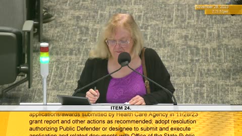 OC BOS 11/28/23 Mtg - Public Speaker Carolyn Commenting on Agenda Item 24