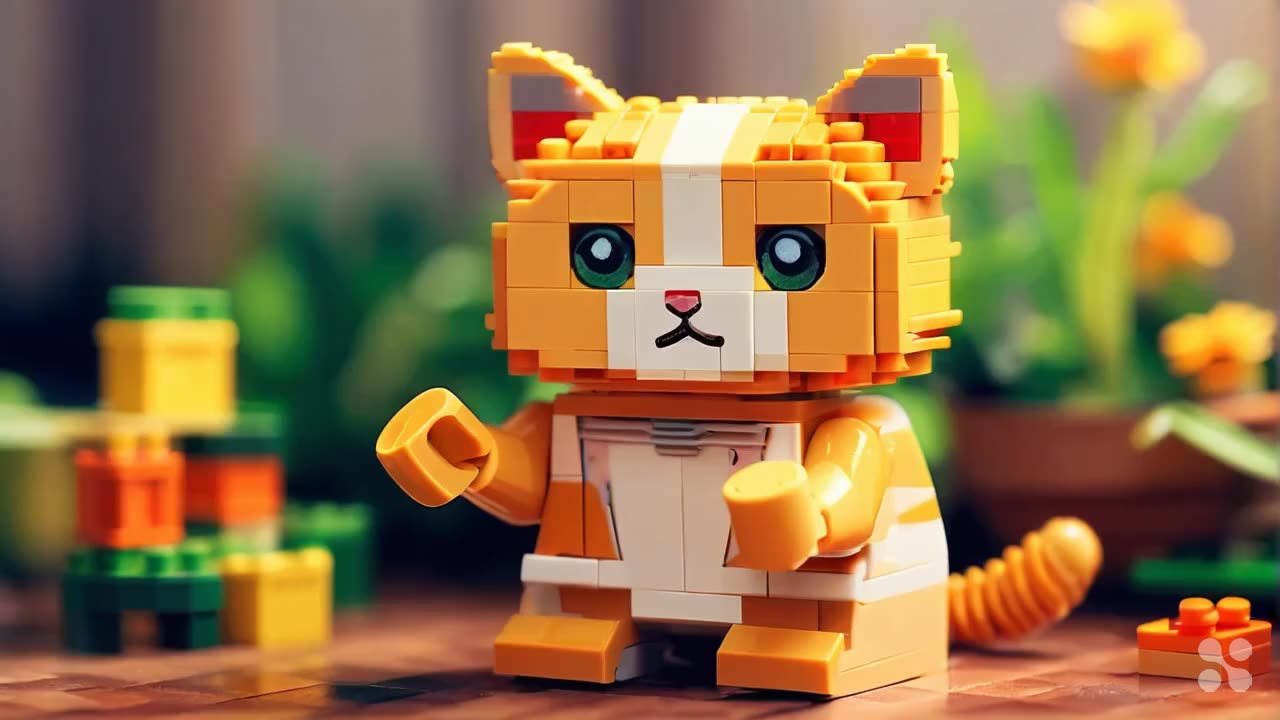 Cute Lego Cat Gif