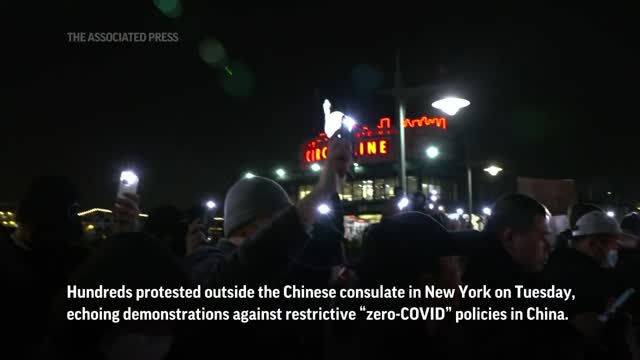 NY vigil for Xinjiang fire victims, China protests