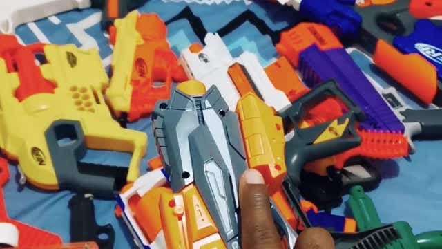 Kid gets Nerf Arsenal for Christmas Gift ( 2A )