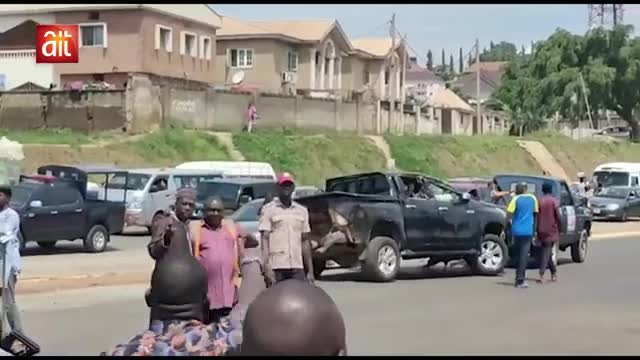 Governor Ortom's convoy security car in multiple accident along Abuja Keffi Expressway