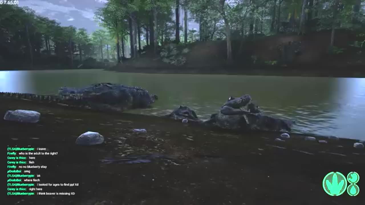 The family of massive crocodiles on an island