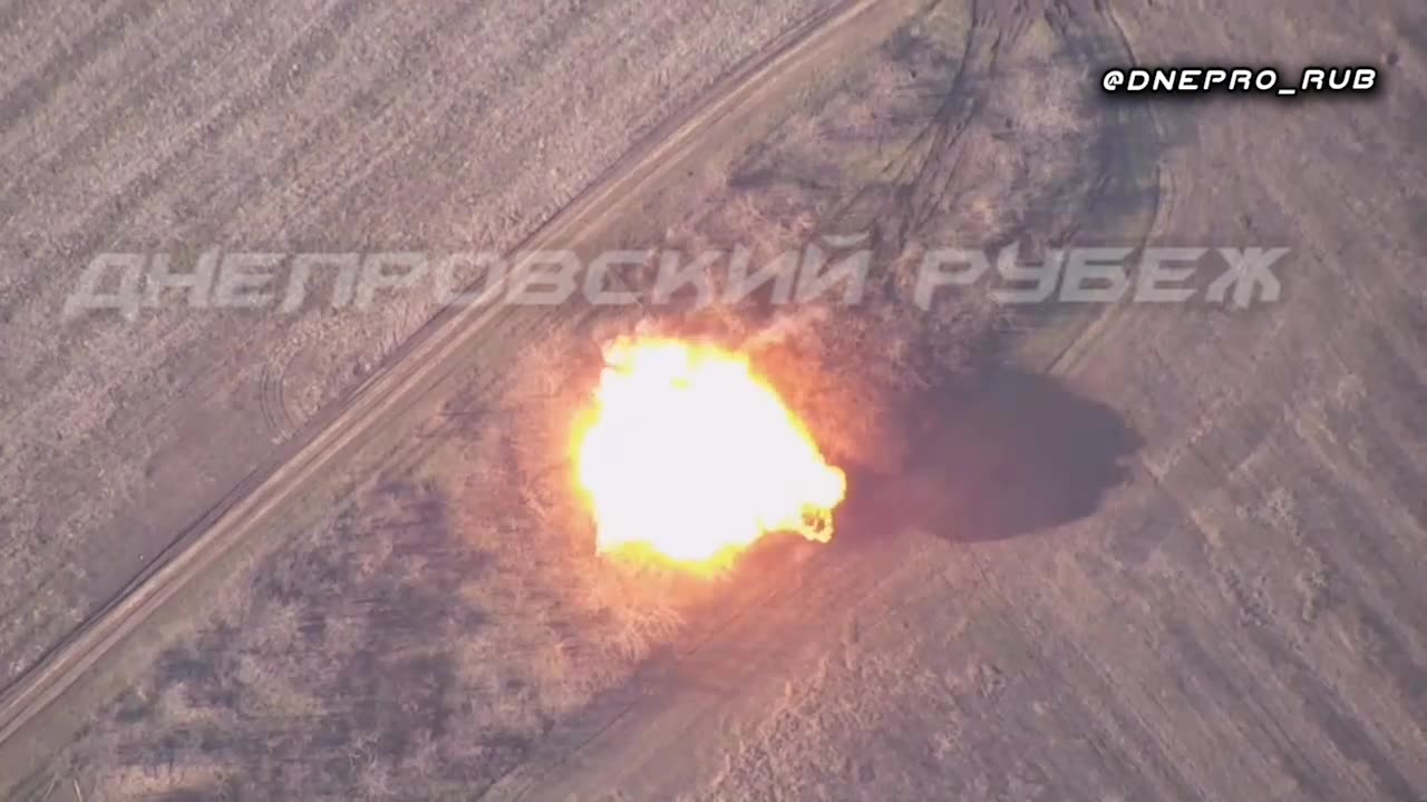 Detonation of a Ukrainian tank