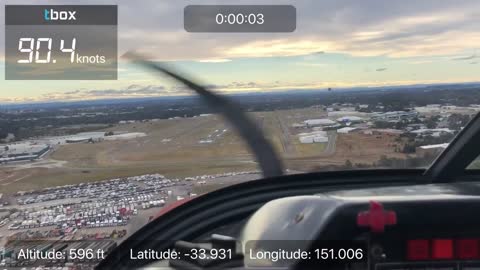 Landing at a larger airport from the Pilot's POV with overlays from Tbox