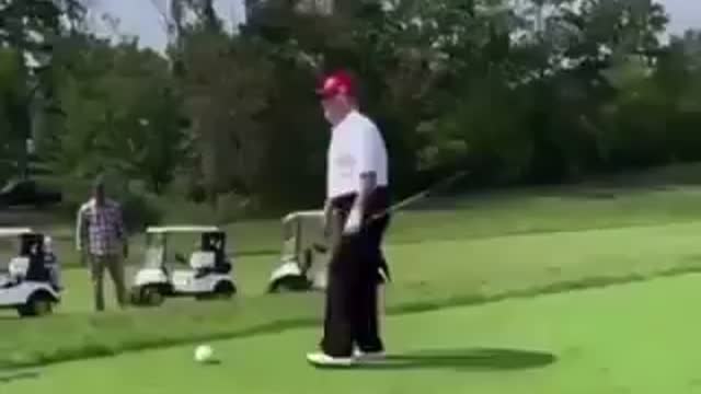 Trump Takes Jab At Biden In Hilarious Video: "Think Biden Can Hit A Ball Like That?"