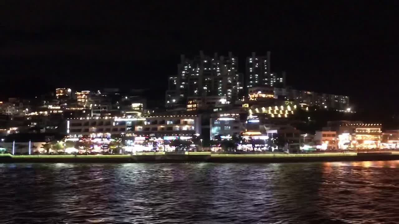 Night sea in Yeosu, Korea