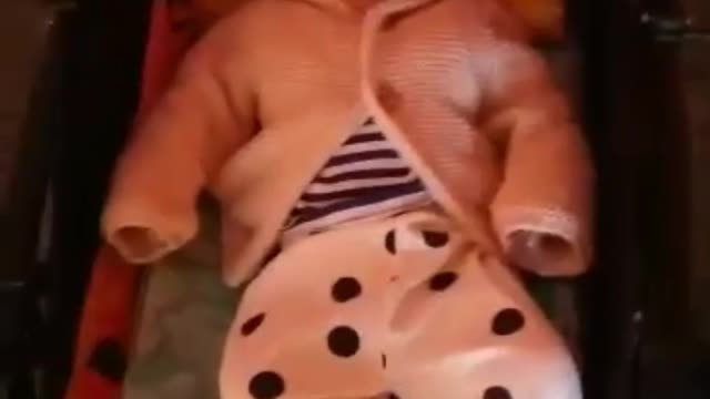 little baby playing