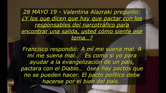 Desmentido AMLO, Papa no apoya pactos con narcotraficantes (entrevista 2019)