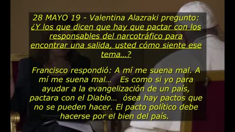 Desmentido AMLO, Papa no apoya pactos con narcotraficantes (entrevista 2019)