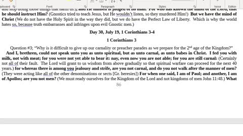 I Cor. 3. Question #3; “Why is it difficult to give up our carnality or preacher parades?"