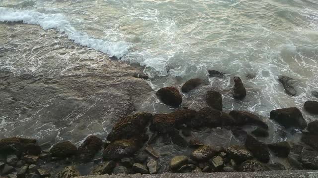 Waves at a rocky shore