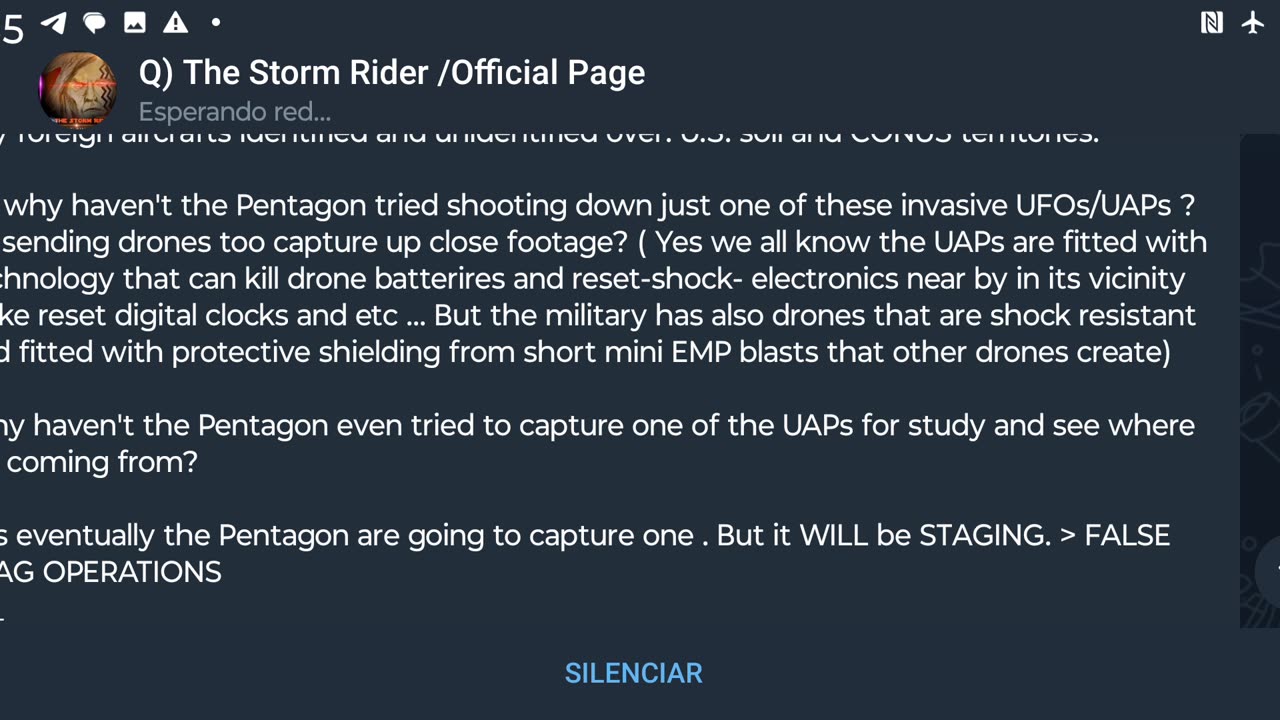 The Storm Rider afirma que el Pentágono va a interceptar un UFO