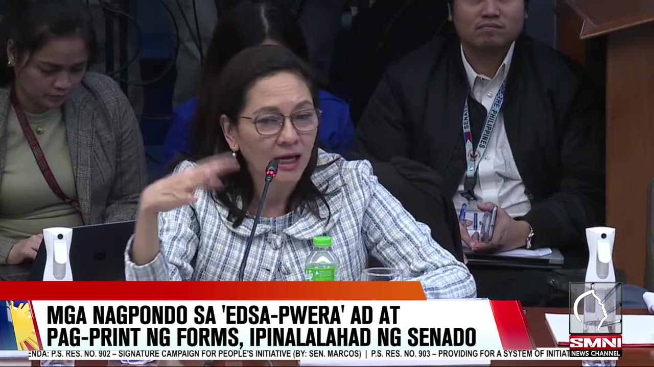 Mga nagpondo ng 'EDSA-pwera' ad at pag-print ng forms para sa PI, ipinalalahad ng Senado