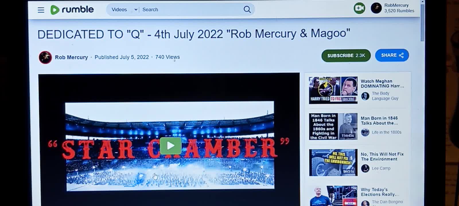 Star Chamber Remote View - Rob Mercury