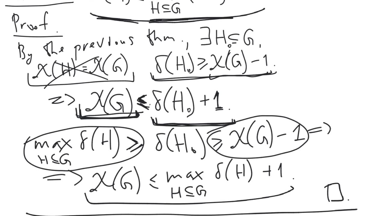 The chromatic number of a graph and min degrees of its subgraphs | graph theory | intermediate level