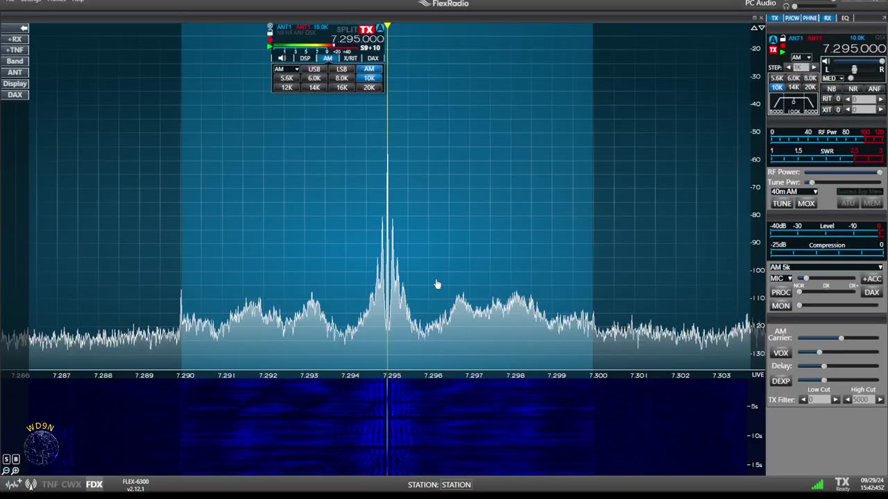 WB9ECK Audio Sweep Test