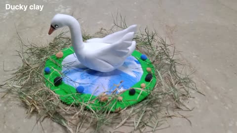 DIY miniature Duck Pond with Polymer Clay / Duck Clay / Duck Pond with Clay / Ducky Clay