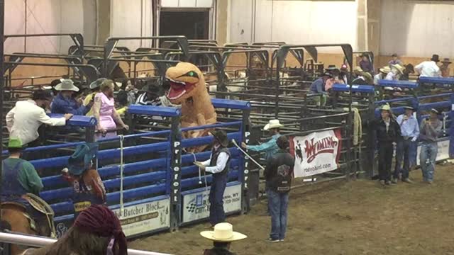 T-Rex Cowboy at Halloween Rodeo