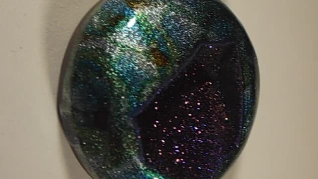 Blue Druzy Gemstone Round...