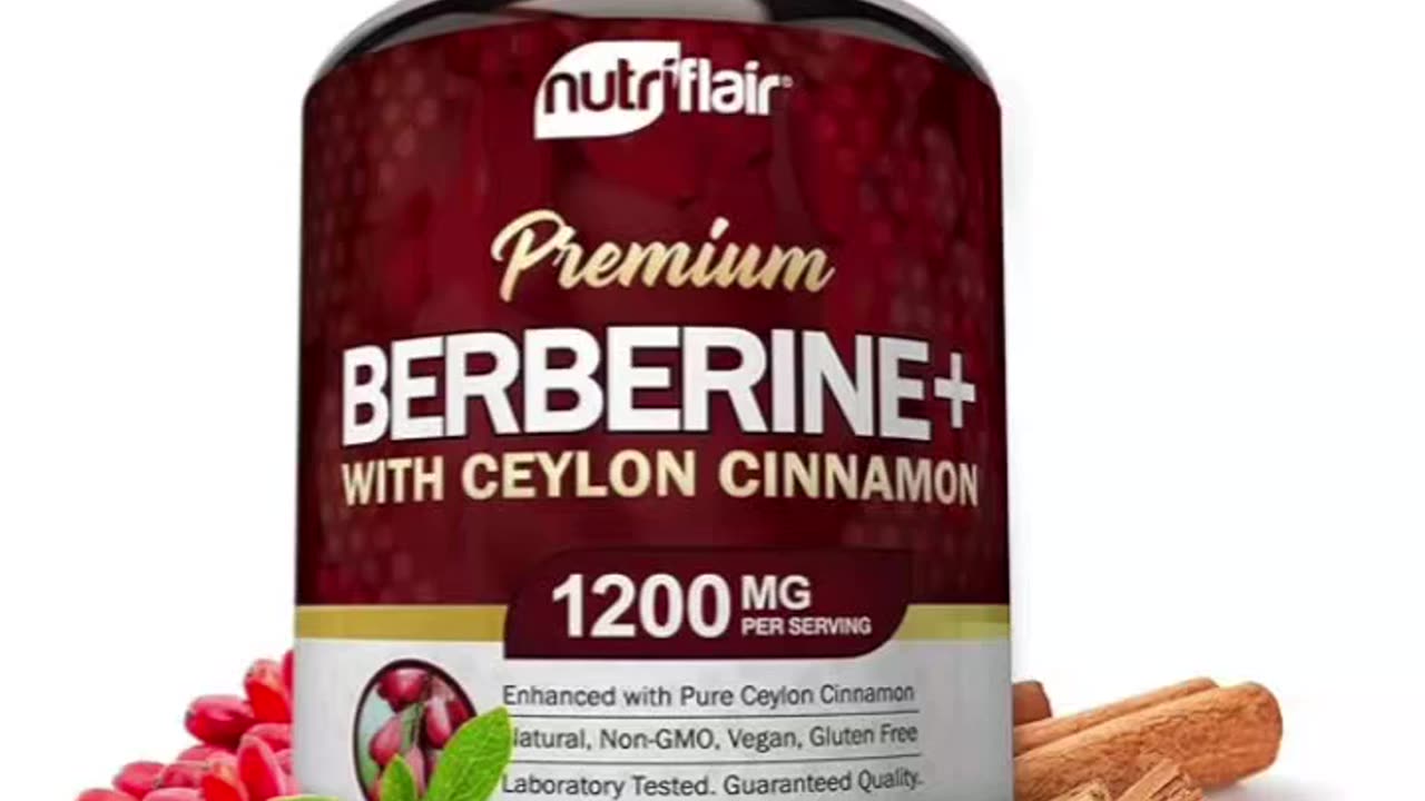 #1bestseller Limited Time Deal $21.24 NutriFlair Premium Berberine HCL 1200mg, 120 Capsules -