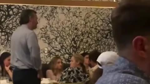 Insane leftist goes after Ted Cruz while he was eating at a restaurant last night