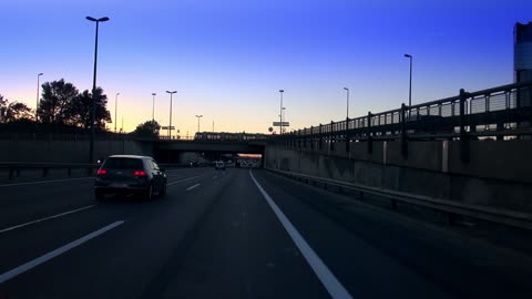 car at sunset