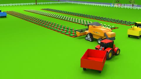 Smaill Child Cartoon |Harvester Tractor for Kids Harvesting Fire Trouble Tractor Uses for Children