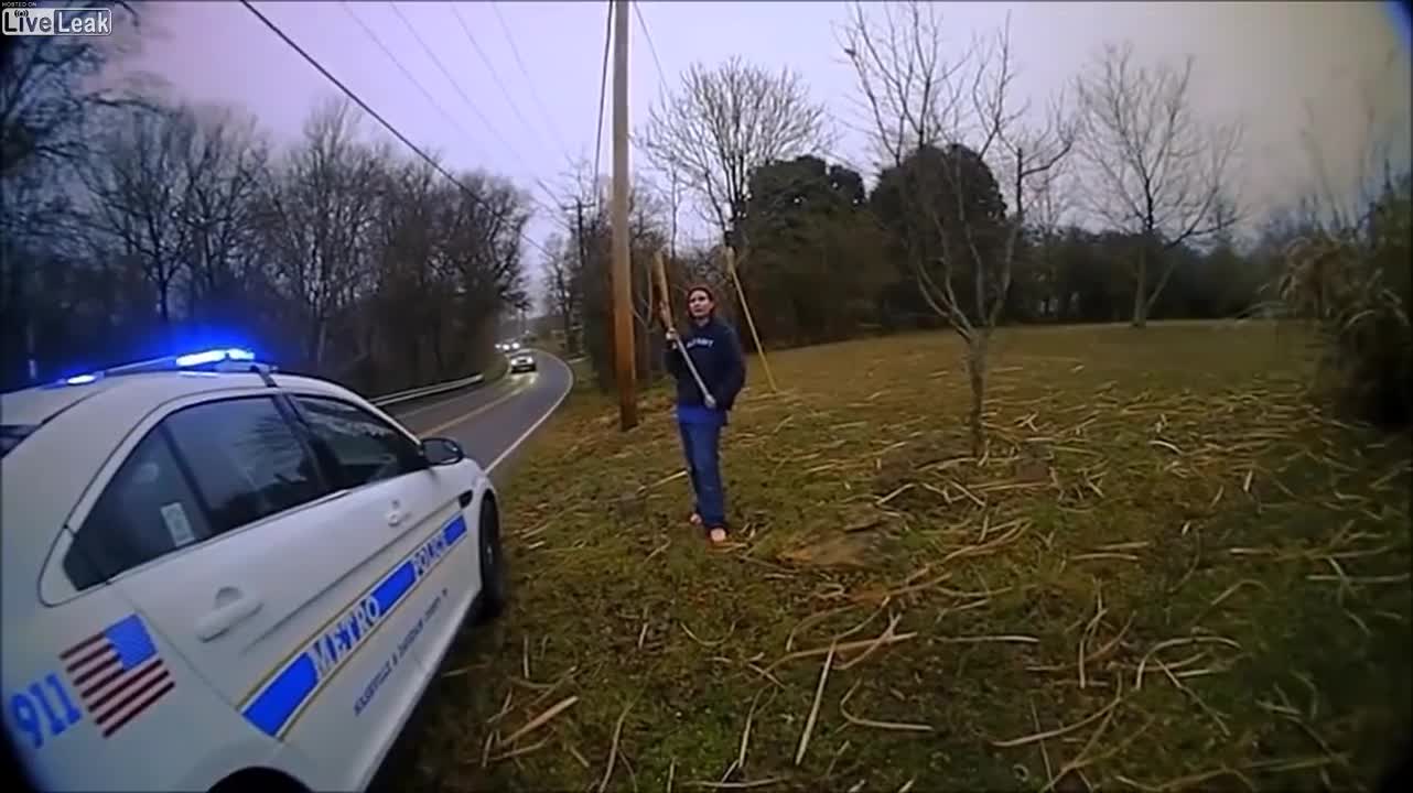 Woman With Pickaxe Shot By Police