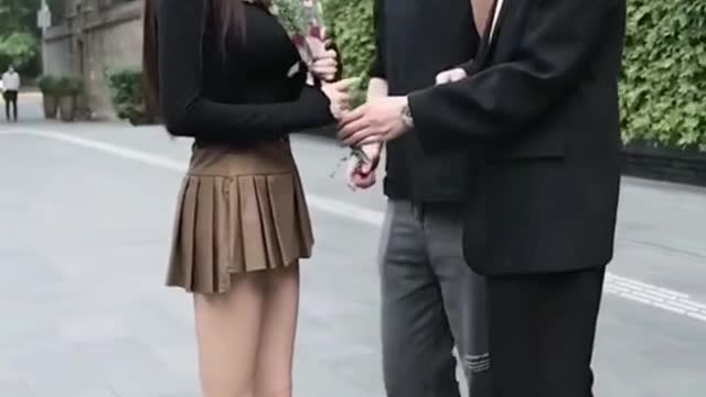 sexy girl with boy friend fight on the street because of jealousy 2022