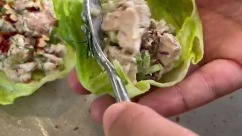 CHICKEN SALAD LETTUCE CUPS. One of my easiest meal prep recipes. What are you adding?