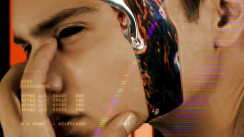 Strange and colorful video of a man removing his face
