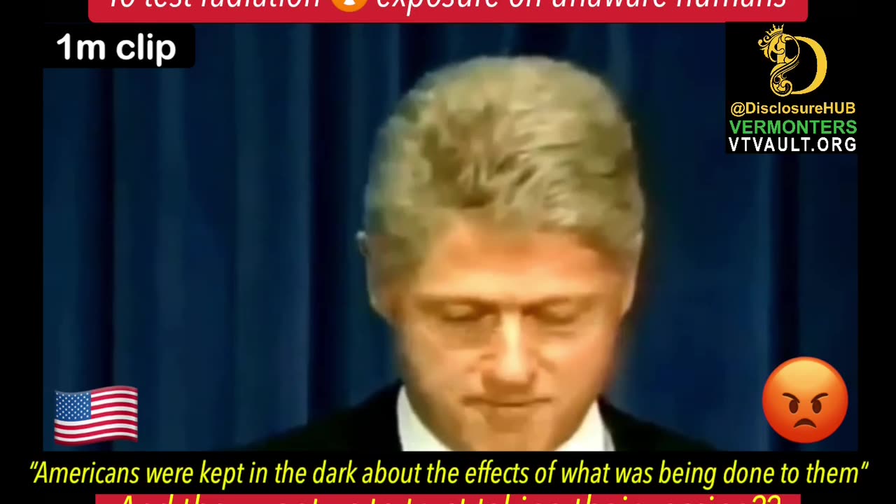 💥💥 Never forget Bill Clinton admits 1000s of experiments on unaware citizens..