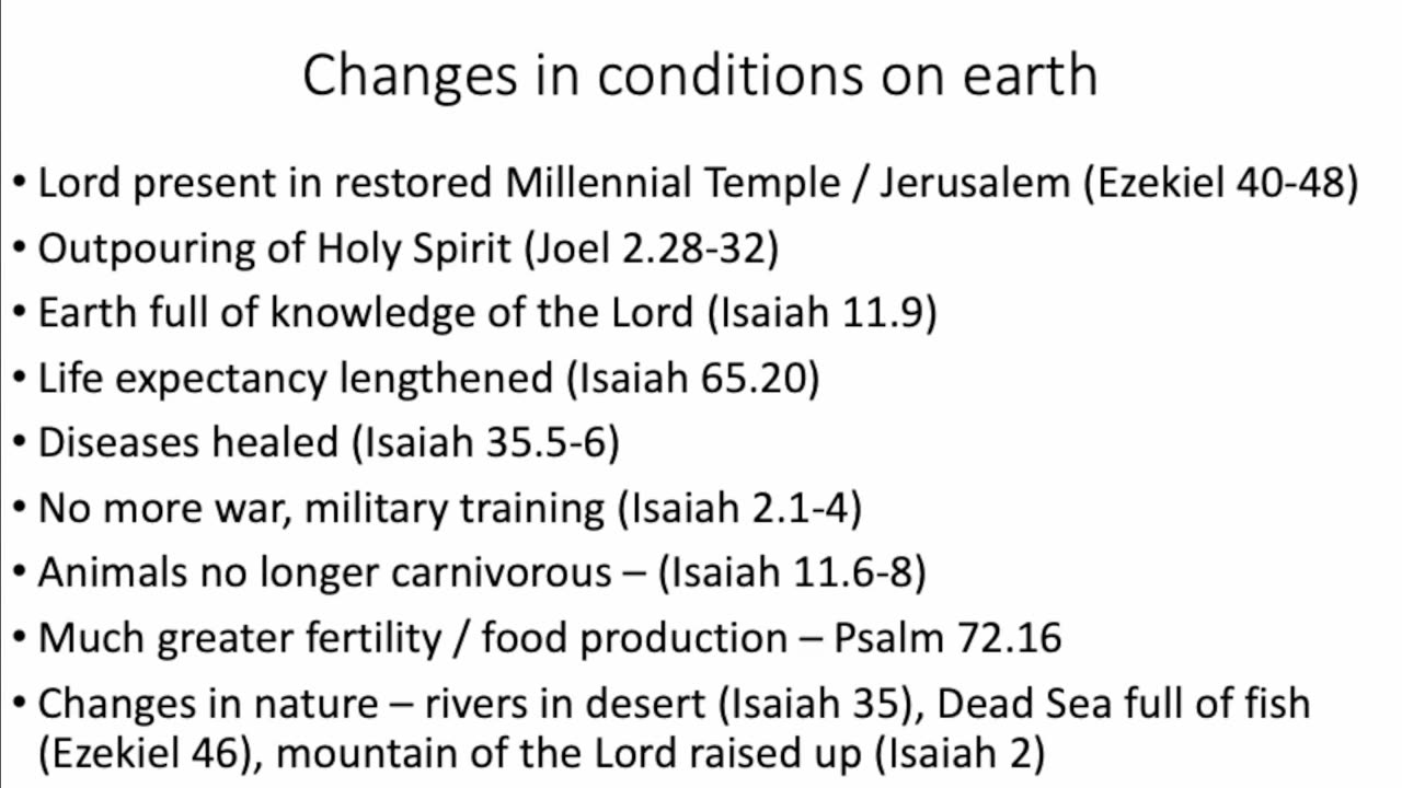 What changes can we expect in the world when Jesus comes again?