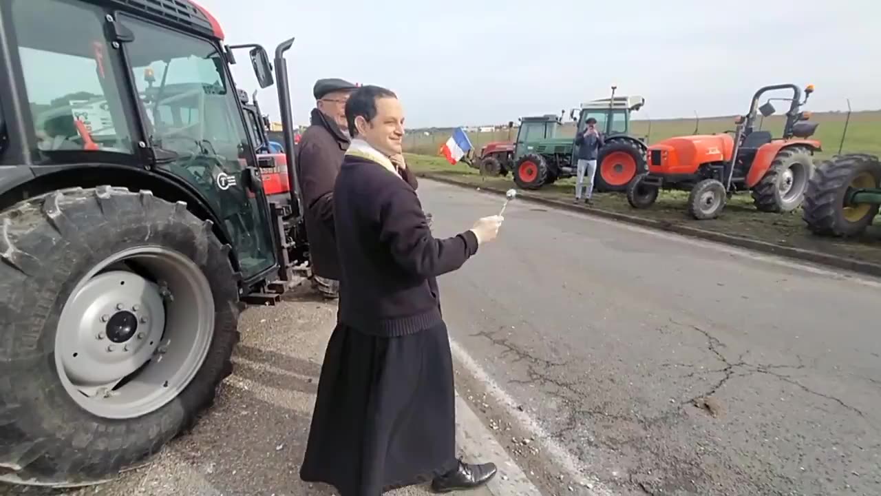 French priest blessing farmers #shorts #france #paris