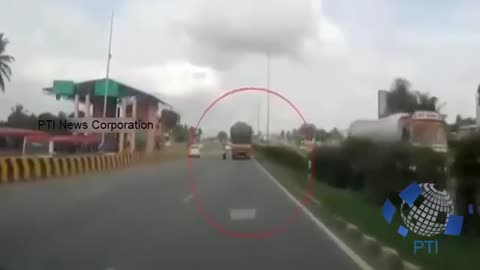 Strange Accident: Child Great Escape from Accident in Bangalore
