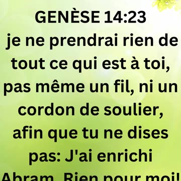 "Genèse 14:22-23: La Foi d'Abraham en Dieu Très-Haut"