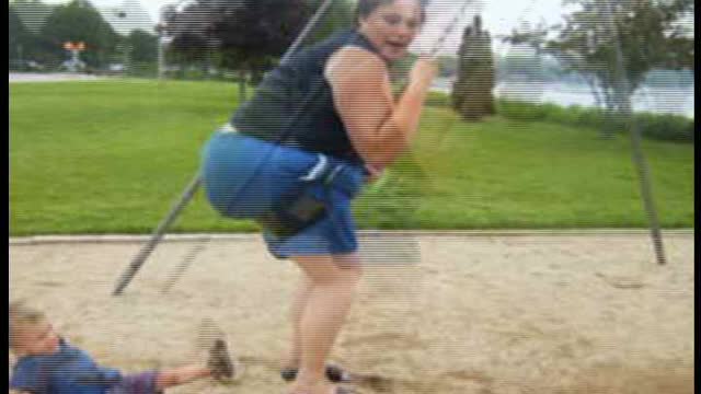 Swinging Mom's Butt Takes Out Little Boy At The Park