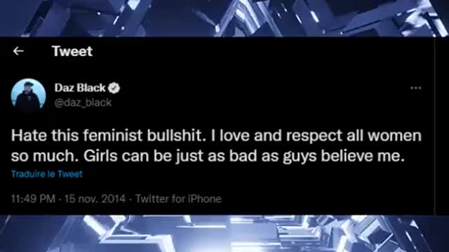 Daz Black Exposed Anti-Feminist Hate Womens !