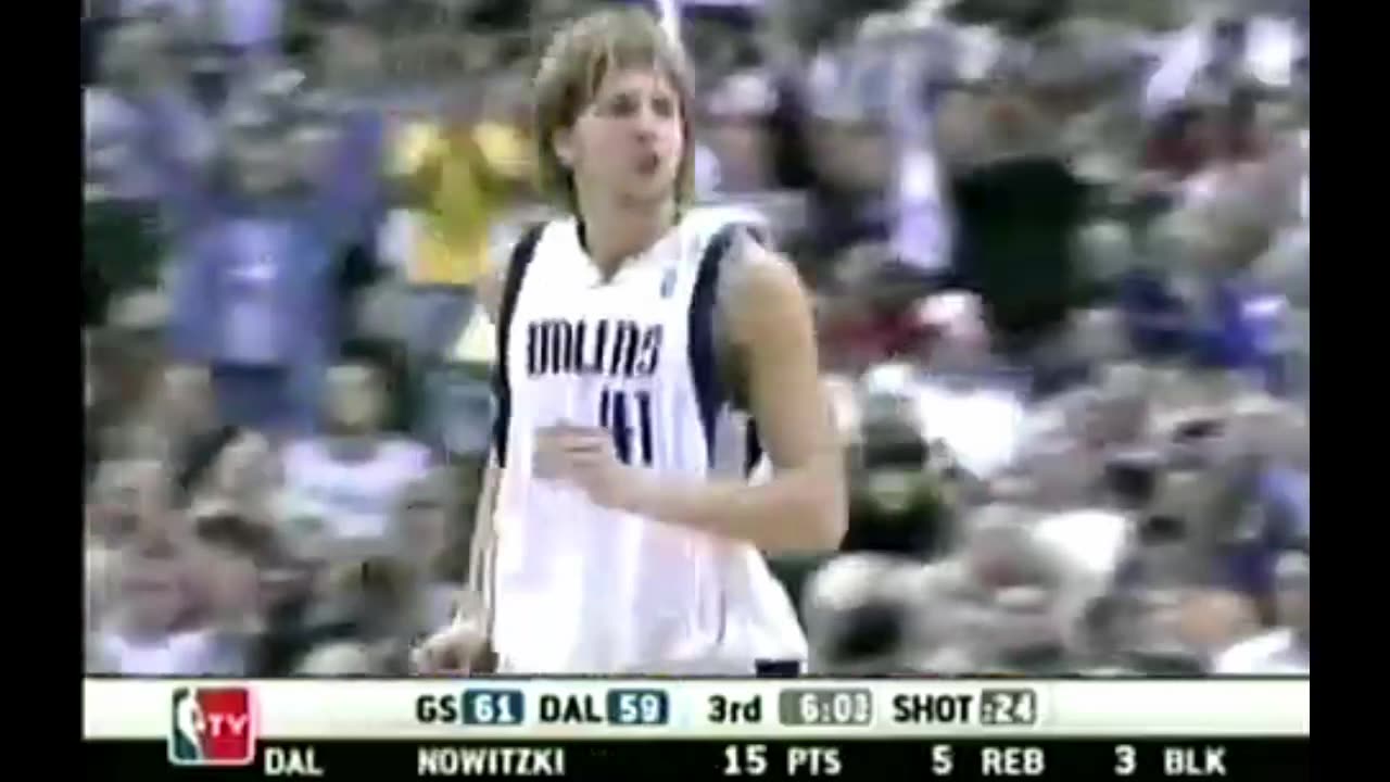 Dirk Nowitzki 25 Points 3 Blk Vs. Warriors, 2004-05.