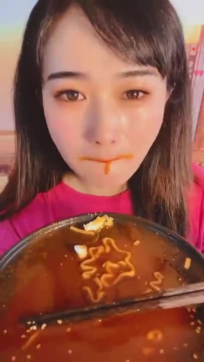 ASMR China Eating Fast Food Korean Noodles eating