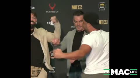 Mike Perry and Eddie Alvarez trade body shots during face off